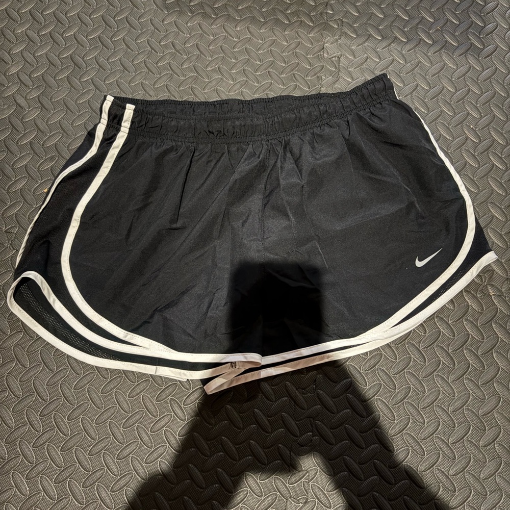 Nike Women's Black and White Athletic Shorts